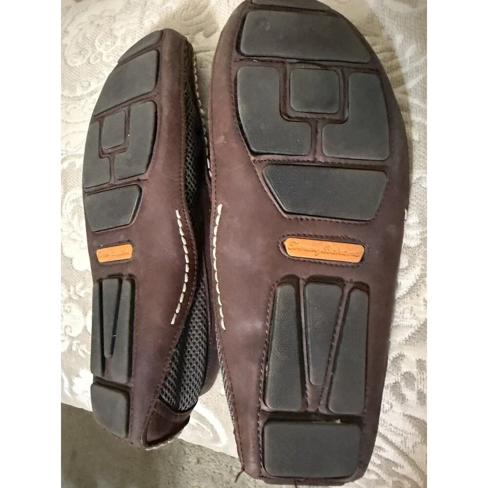 Tommy Bahama Slip On Leather Loafers with Contrast Stitching Men Size 11M